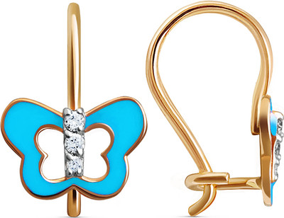 Серьги из желтого золота Кристалл CG26600226773