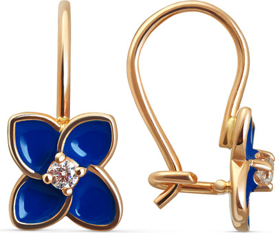 Серьги из желтого золота Кристалл CG02200226773