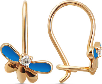 Серьги из желтого золота Кристалл CG02500226773