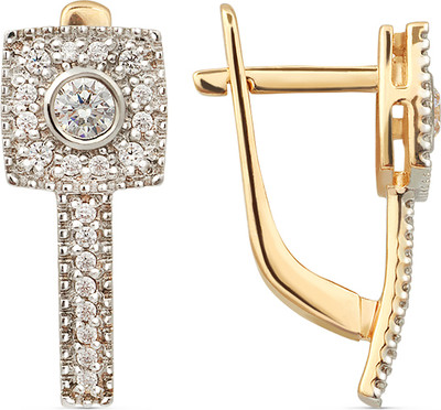 Серьги из желтого золота Кристалл CH57900226773