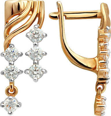 Серьги из желтого золота Кристалл CH33200226773
