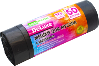 Пакеты для мусора Mirpack Deluxe 35л 35мкм (10шт, синий)