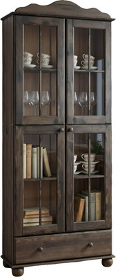 Шкаф с витриной Dipriz Бритта 4 дв / Д.30043.1 (черный бейц)