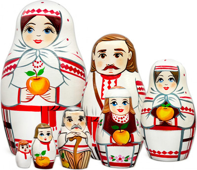 Матрешка сувенирная Брестская Фабрика Сувениров В белорусских народных костюмах / 7363