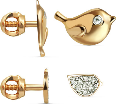 Серьги из желтого золота Кристалл CL40300226773