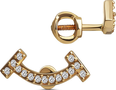 Серьги из желтого золота Кристалл CM64100226773