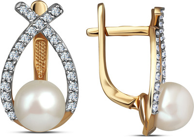 Серьги из желтого золота Кристалл CM76200226773