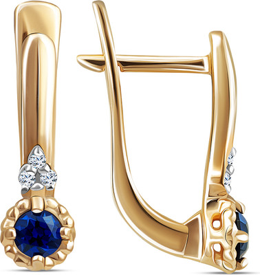 Серьги из желтого золота Кристалл CN12800226773