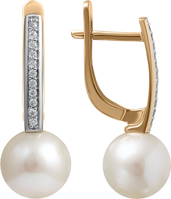 Серьги из желтого золота Кристалл CN73400226773