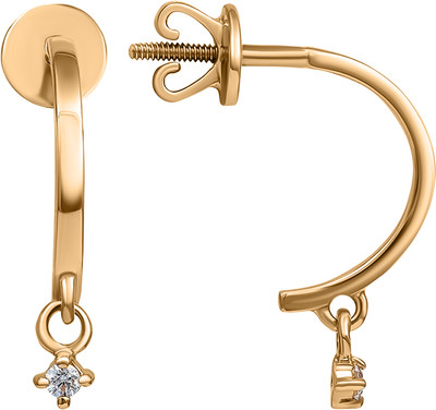 Серьги из желтого золота Кристалл CP16300226773