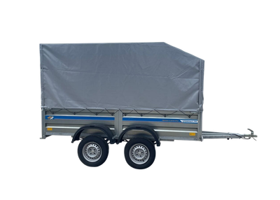 Прицеп для автомобиля Кремень Стандарт плюс двухосный 3x1.56М борт 31.5см, тент 120см