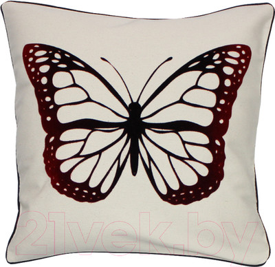 Подушка декоративная MATEX Бабочка / 00-198 (белый/градиент красный/черный)