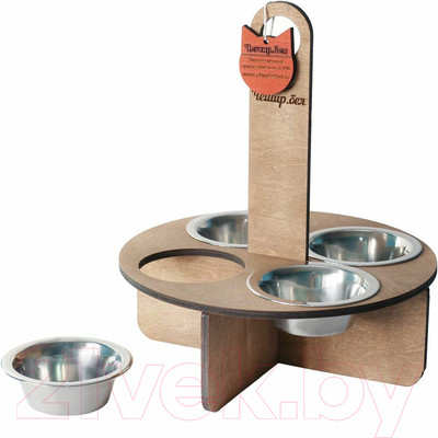 Набор мисок для животных Чешир Фуршет / 375-50 (4 миски, коричневый)