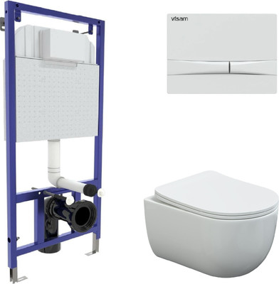 Унитаз подвесной с инсталляцией Berges Ventas + Visam Slim 525 / EX-043310 (с сиденьем)