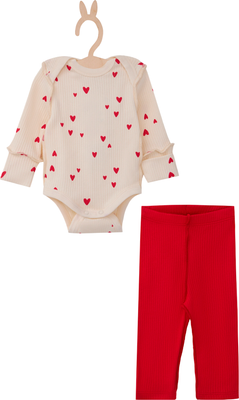 Комплект одежды для малышей Mark Formelle 89406-1 (р.62-40, сердечки на молочном/красный)