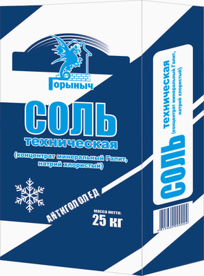 Противогололедный реагент Горыныч Соль техническая Антигололед (25кг)