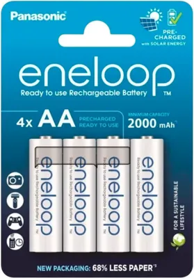 Комплект аккумуляторов Panasonic Eneloop AA 2000 / BK-3MCDE/4CP (4шт)