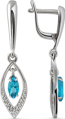 Серьги из белого золота Кристалл CD85600226773