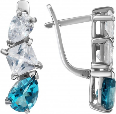 Серьги из белого золота Кристалл CP87100226773