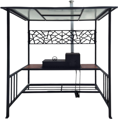 Мангал-беседка СтальСнабДизайн Grill Box с навесом и печью