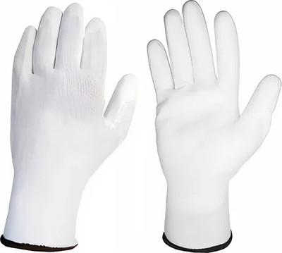Перчатки защитные No Brand Нейлоновые с полиуретановым покрытием (р.8, белый)