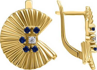 Серьги из желтого золота Кристалл CP52500226773