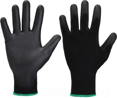 Перчатки защитные No Brand Нейлоновые с полиуретановым покрытием (р.10, черный)