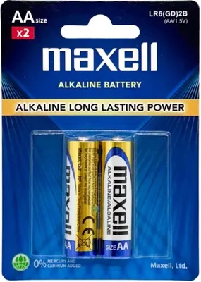 Комплект батареек Maxell АА/LR6 Alkaline 1.5V (2шт)