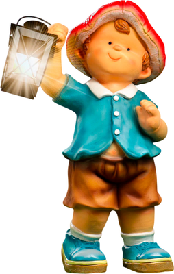 Садовая фигура-светильник Хорошие сувениры Гномик-грибочек с фонарем / 5155113