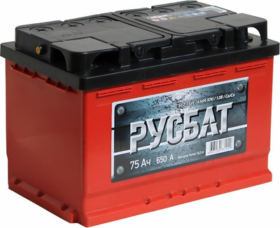 Автомобильный аккумулятор Русбат 6СТ-75 650А Рус (75 А/ч)