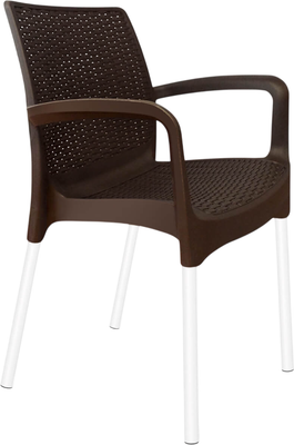 Стул садовый Sheffilton SHT-S68 (коричневый/белый муар)