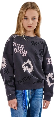 Свитшот детский Mark Formelle 127993 (р.158-80, рок стар на сером)