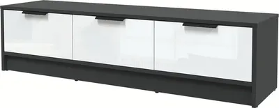 Тумба Interline ТВ Концепт КТ-ТВ3-35 Глосс (антрацит/белый глянец)