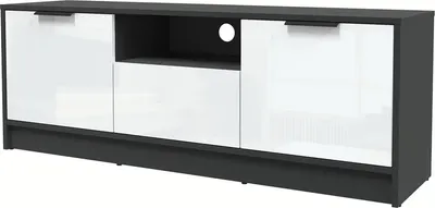 Тумба Interline ТВ Концепт КТ-ТВ3-50 Глосс (антрацит/белый глянец)