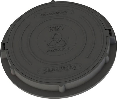 Люк канализационный PLASTKRAFT В125 125 Кн h110 с ЗУ (черный)