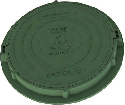 Люк канализационный PLASTKRAFT В125 125 Кн h110 с ЗУ (зеленый)