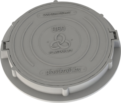 Люк канализационный PLASTKRAFT В60 60 Кн h110 (серый)