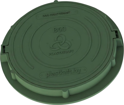 Люк канализационный PLASTKRAFT В60 60 Кн h110 (зеленый)