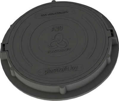 Люк канализационный PLASTKRAFT А30 30 Кн h110 с ЗУ (черный)
