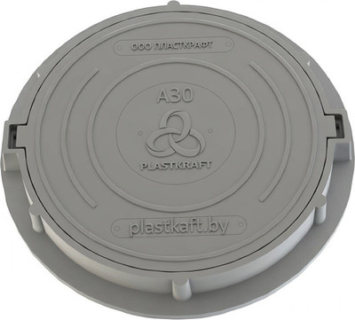 Люк канализационный PLASTKRAFT А30 30 Кн h110 с ЗУ (серый)