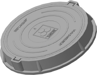 Люк канализационный Сандкор А15 15 Кн h60/25 с ЗУ (серый, 60x25)