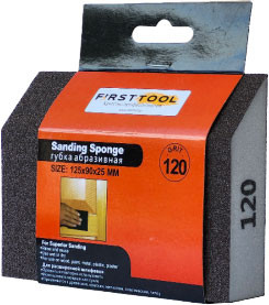 Губка абразивная Firsttool 120 угловая 125x90x25мм / F060193