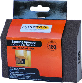 Губка абразивная Firsttool 180 угловая 125x90x25мм / F060195