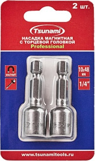Набор головок слесарных TSUNAMI Магнитная торцевая 10x48мм (2шт)