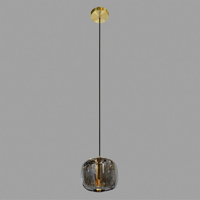 Потолочный светильник Belfast Pansy 6214-1 BR GR (латунь/стекло/серый)