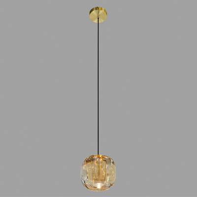 Потолочный светильник Belfast Pansy 6214-1 BR CA (латунь/стекло/янтарный)