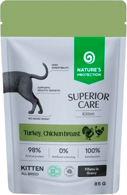 Влажный корм для кошек Nature's Protection SC Kitten Grain Free с индейкой и куриной грудкой / NPSC47910 (85г)