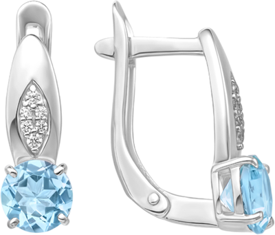Серьги из серебра 7 КАРАТ П2227-088СТ (с топазами и фианитами)