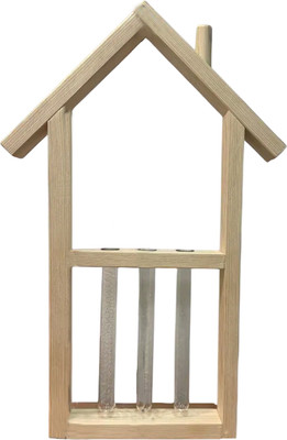 Ваза KraftHouse Домик С 3 колбами / 2039632211124 (натуральный)