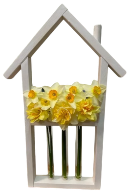 Ваза KraftHouse Домик С 3 колбами / 2039922774063 (белый)